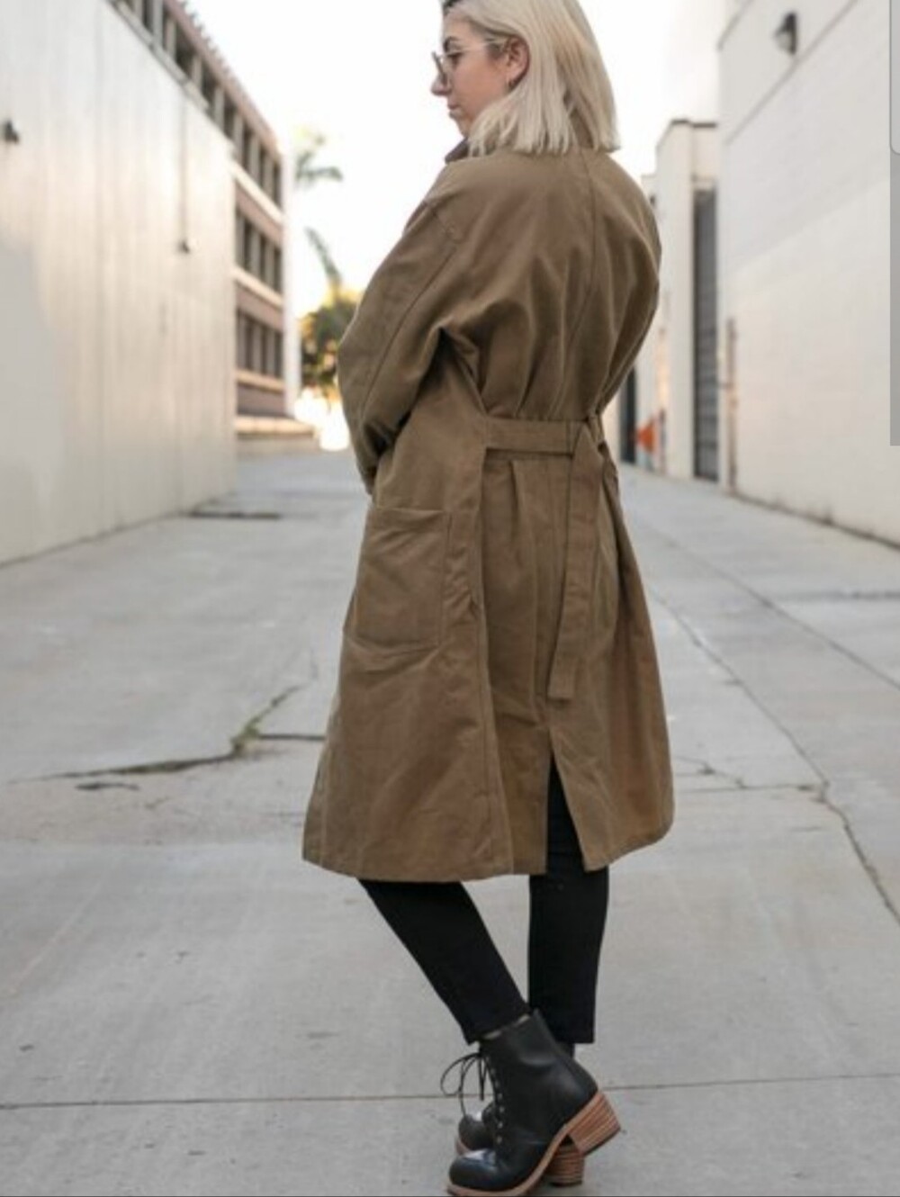 Imogene + Willie Anni Oil Cloth Trench SZ XS/S HTF Handmade In USA 100% Cotton - Picture 3 of 7